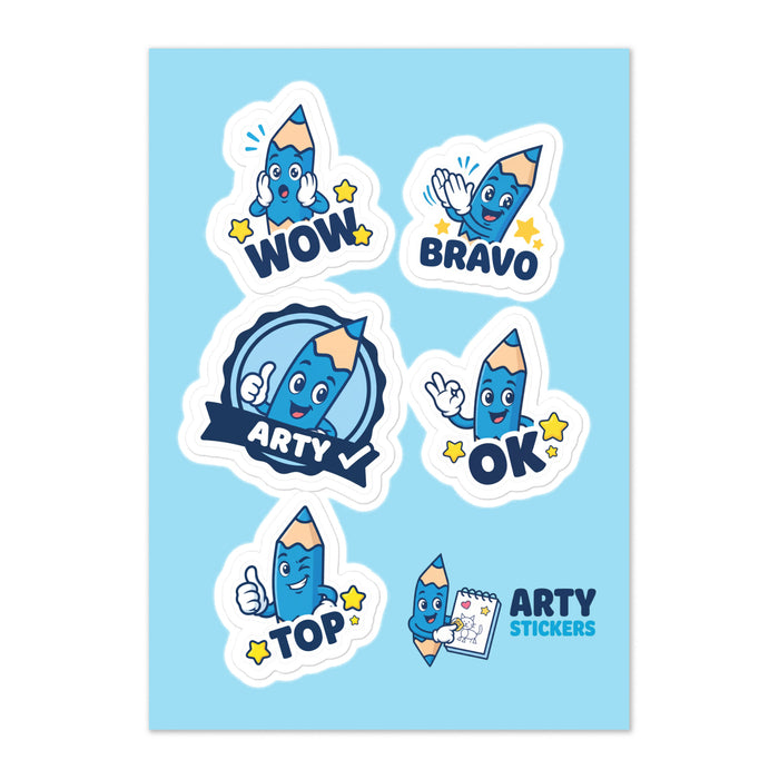 Arty sticker sheet