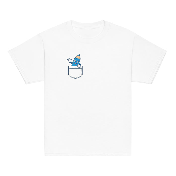 Arty kids t-shirt – The pencil in the pocket